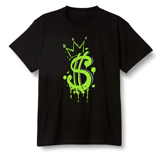 Pop Colour AJ6 Retro Electric Green - Money - Black Men T-shirt
