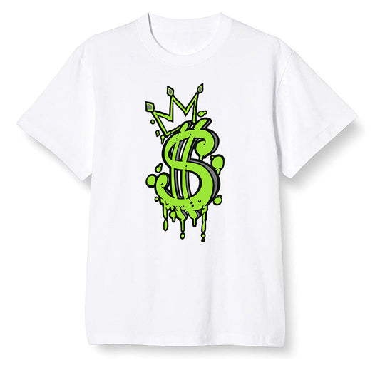 Pop Colour AJ6 Retro Electric Green - Money - White Men T-shirt