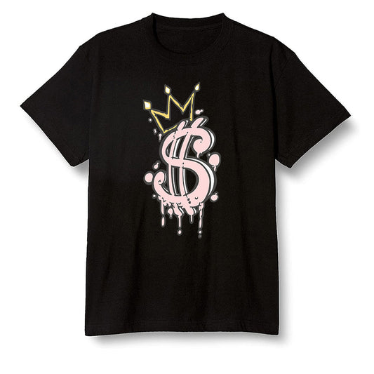 Pop Colour AJ6 Retro Gold Hoops - Money - Black Men T-shirt
