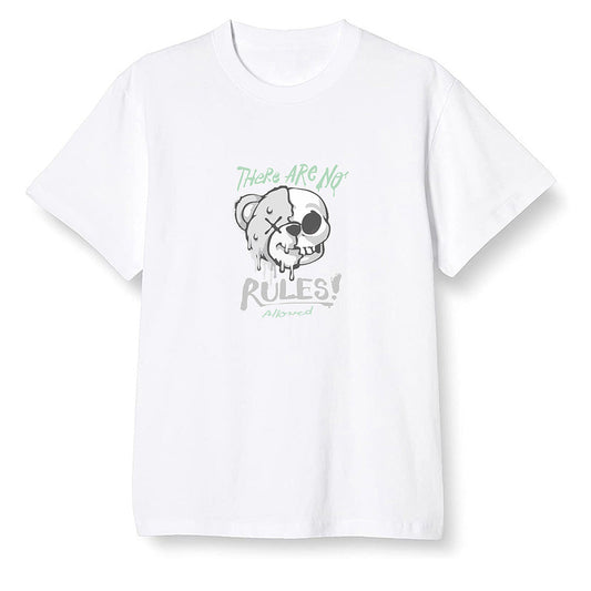 Pop Colour AJ1 Low Retro 'White' White/White-Metallic Silver - No Rules Teddy Bear - White Men T-shirt