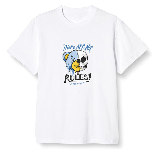 Pop Colour AJ1 Retro Low 'West Coast' White/Varsity Maize-University Blue - No Rules Teddy Bear - White Men T-shirt