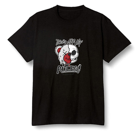Pop Colour AJ1 Retro Low 'Hare' Grey Mist/University Red-Light Poison - No Rules Teddy Bear - Black Men T-shirt