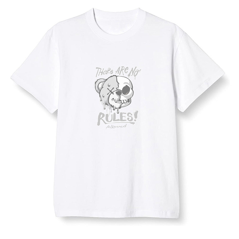 Pop Colour AJ1 Low Triple White - No Rules Teddy Bear - White Men T-shirt
