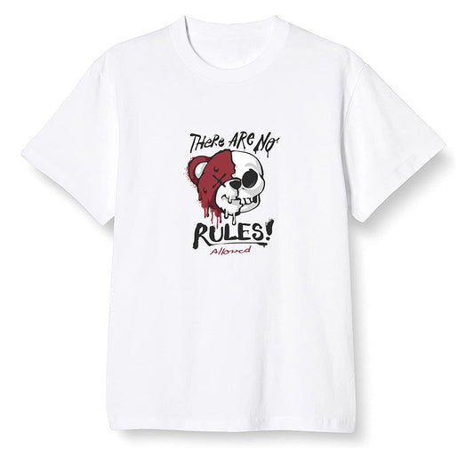Pop Colour AJ1 Low Black Toe - No Rules Teddy Bear - White Men T-shirt