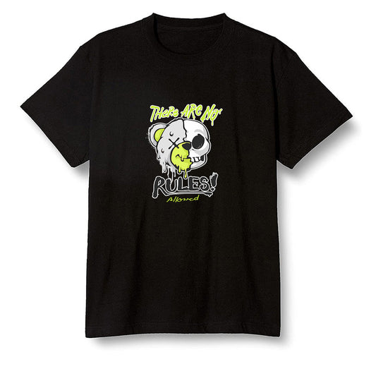 Pop Colour AJ1 Mid Grey Volt - No Rules Teddy Bear - Black Men T-shirt