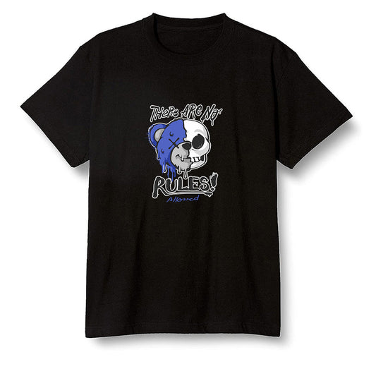 Pop Colour AJ1 Mid Hyper Royal - No Rules Teddy Bear - Black Men T-shirt