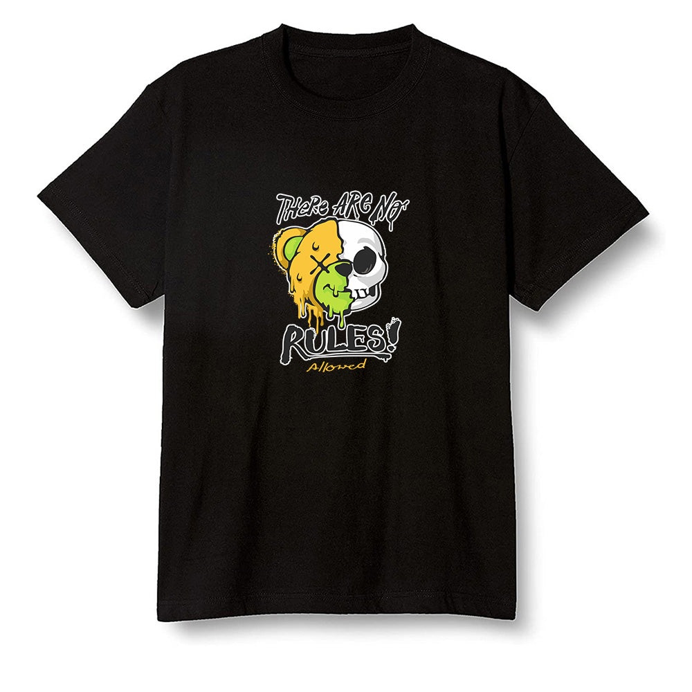 Pop Colour AJ1 Retro High OG Volt Gold - No Rules Teddy Bear - Black Men T-shirt