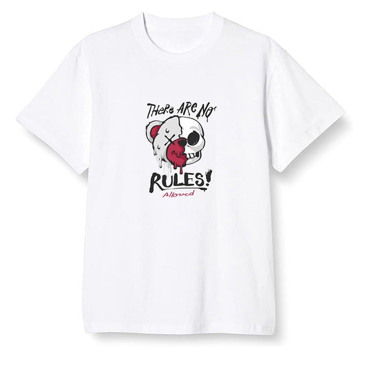 Pop Colour AJ1 Retro High OG Light Smoke Grey - No Rules Teddy Bear - White Men T-shirt