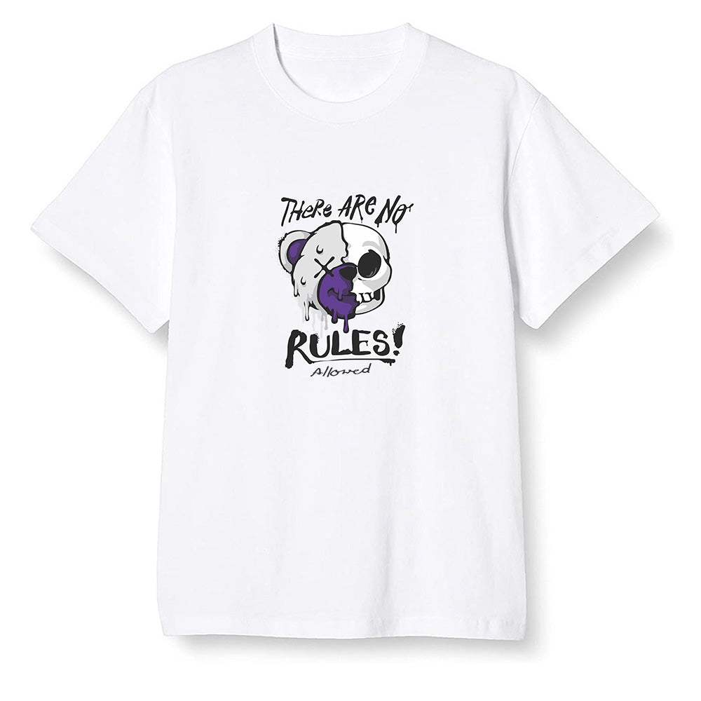 Pop Colour AJ1 Retro High OG Court Purple - No Rules Teddy Bear - White Men T-shirt