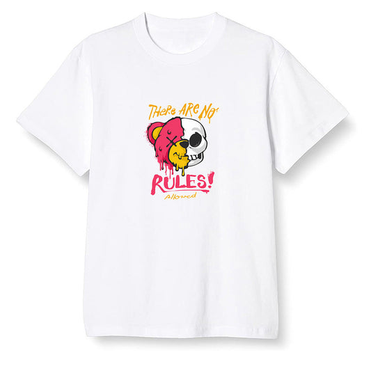 Pop Colour AJ1 Retro High OG Light Fusion Red - No Rules Teddy Bear - White Men T-shirt
