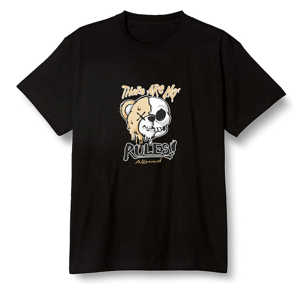 Pop Colour AJ1 Retro High OG NRG Gold TOE - No Rules Teddy Bear - Black Men T-shirt