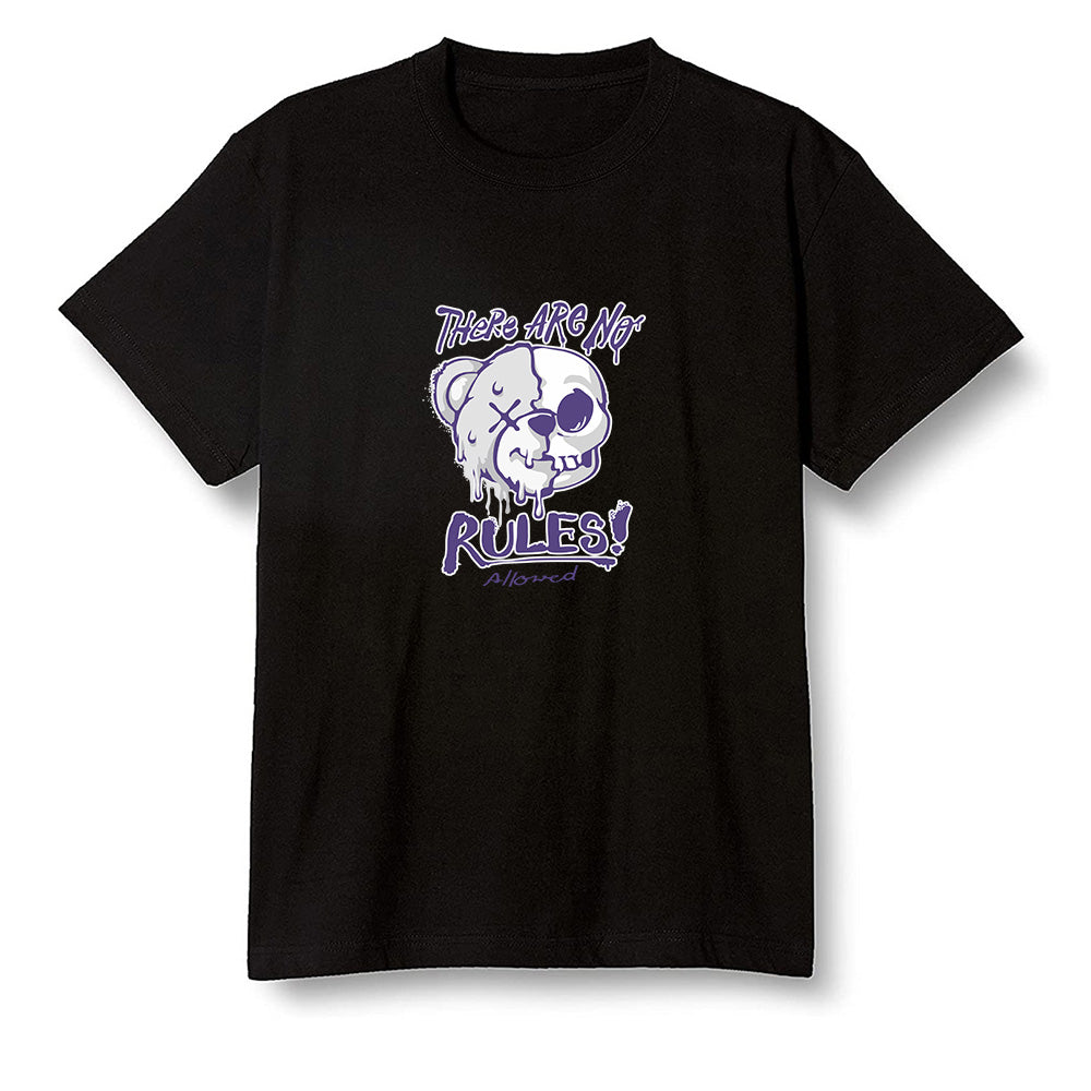 Pop Colour AJ1 High OG Court Purple - No Rules Teddy Bear - Black Men T-shirt