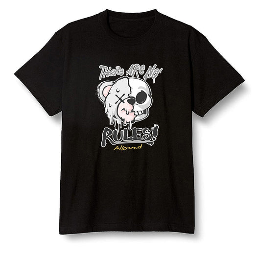 Pop Colour AJ6 Retro Gold Hoops - No Rules Teddy Bear - Black Men T-shirt