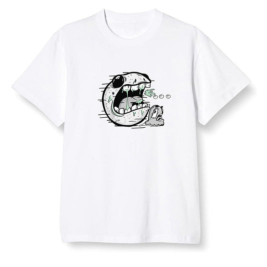 Pop Colour AJ1 Low Retro 'White' White/White-Metallic Silver - Pac Man and ghost - White Men T-shirt