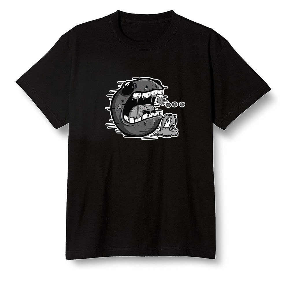 Pop Colour AJ1 Low 'Triple Black' Black - Pac Man and ghost - Black Men T-shirt