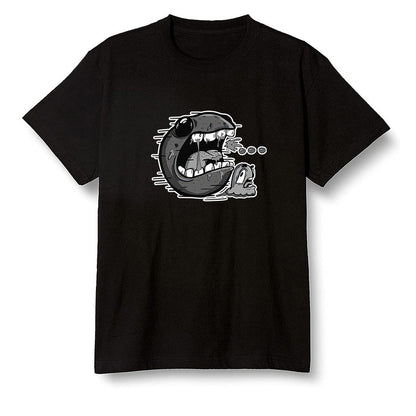 Pop Colour AJ1 Low 'Triple Black' Black - Pac Man and ghost - Black Men T-shirt
