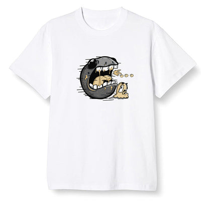 Pop Colour AJ1 Retro High OGetallic Gold - Pac Man and ghost - White Men T-shirt