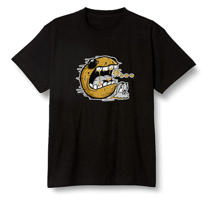 Pop Colour AJ1 Retro High OG Yellow Ochre - Pac Man and ghost - Black Men T-shirt