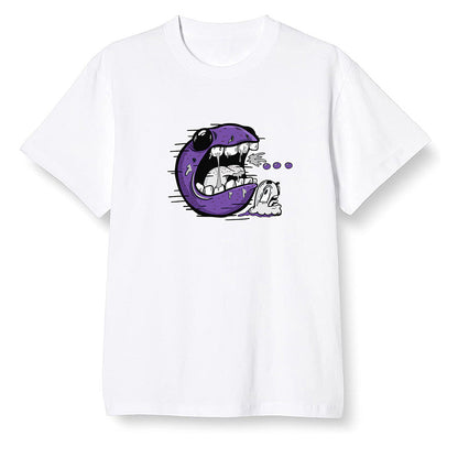 Pop Colour AJ1 Retro High OG Court Purple - Pac Man and ghost - White Men T-shirt