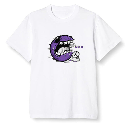 Pop Colour AJ1 Retro High OG Court Purple - Pac Man and ghost - White Men T-shirt