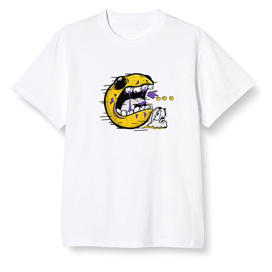 Pop Colour AJ1 Mid SE University Gold - Pac Man and ghost - White Men T-shirt