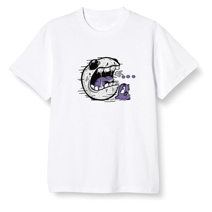 Pop Colour AJ1 High OG Court Purple - Pac Man and ghost - White Men T-shirt