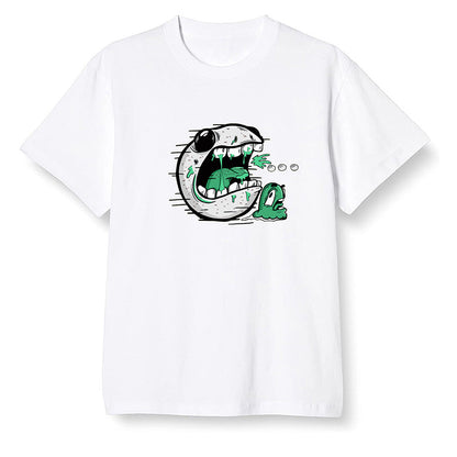 Pop Colour AJ13 Retro 'Lucky Green' - Pac Man and ghost - White Men T-shirt