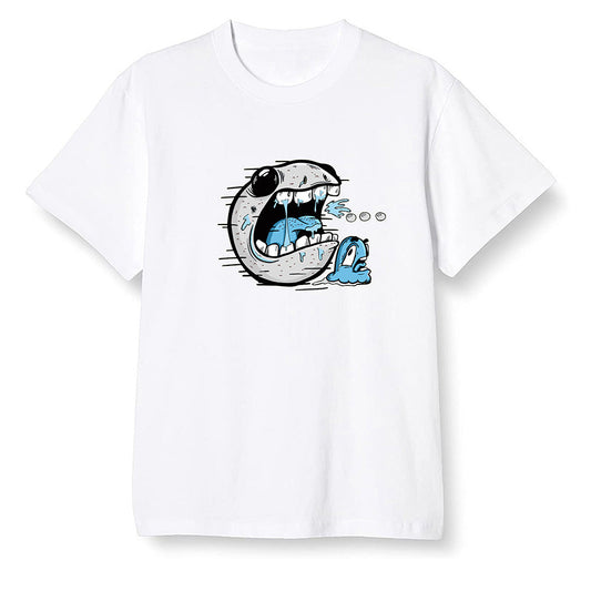 Pop Colour AJ13 Retro Obsidian Powder Blue - Pac Man and ghost - White Men T-shirt