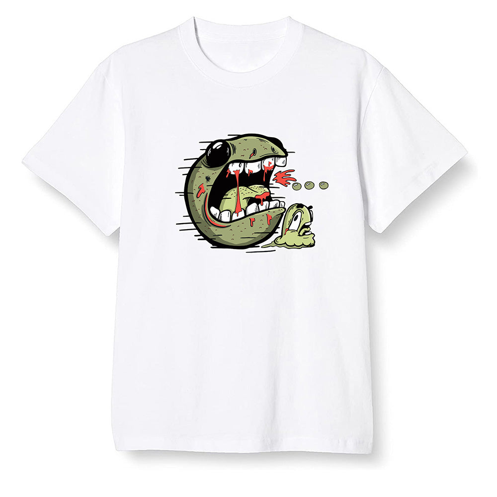 Pop Colour AJ6 Retro SP Travis Scott - Medium Olive - Pac Man and ghost - White Men T-shirt