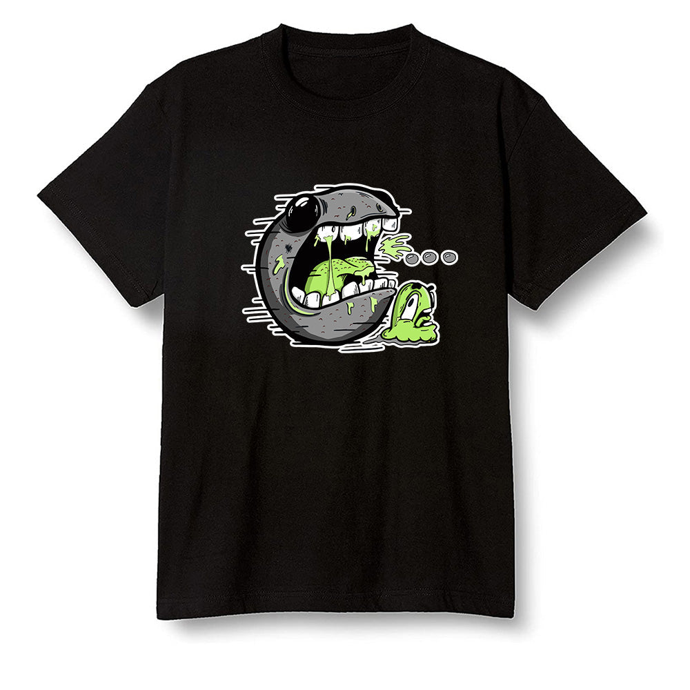 Pop Colour AJ6 Retro Electric Green - Pac Man and ghost - Black Men T-shirt