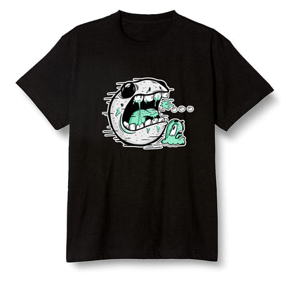 Pop Colour AJ6 Tiffany Blue - Pac Man and ghost - Black Men T-shirt