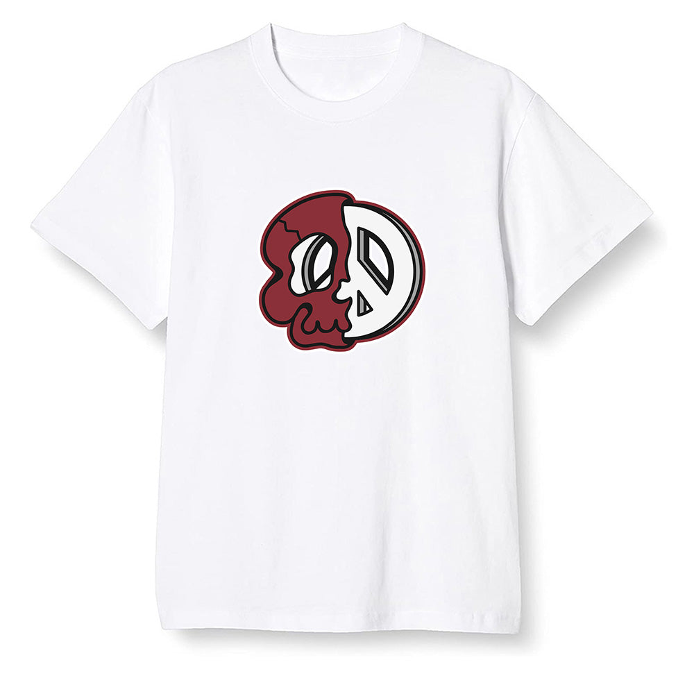 Pop Colour AJ1 Low Black Toe - Peace and skull - White Men T-shirt