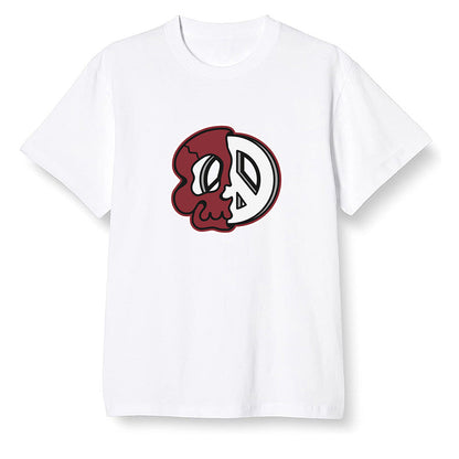 Pop Colour AJ1 Low Black Toe - Peace and skull - White Men T-shirt
