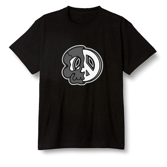 Pop Colour AJ1 High OG Black White - Peace and skull - Black Men T-shirt