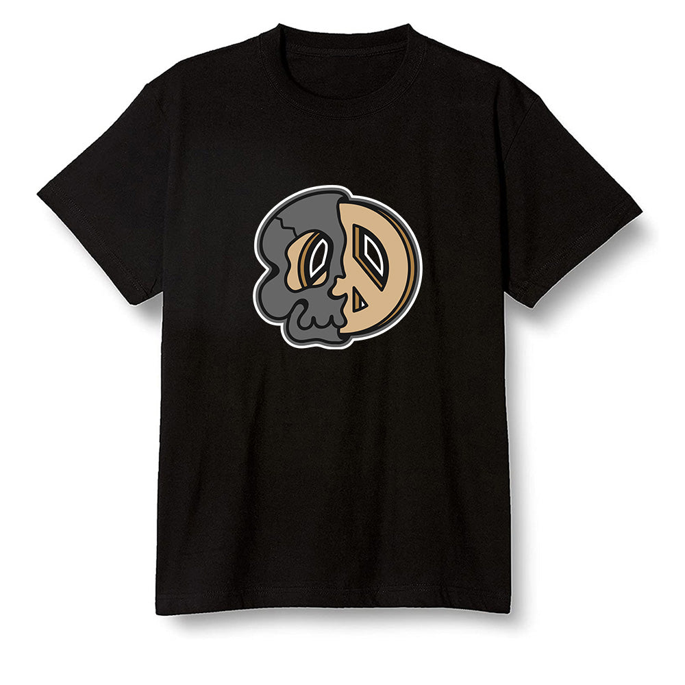 Pop Colour AJ1 Retro High OGetallic Gold - Peace and skull - Black Men T-shirt