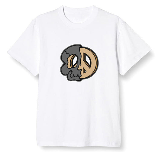 Pop Colour AJ1 Retro High OGetallic Gold - Peace and skull - White Men T-shirt