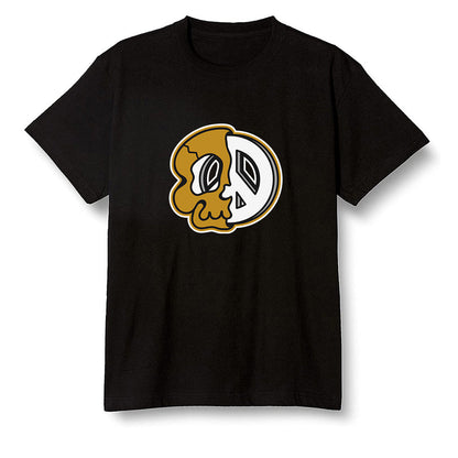 Pop Colour AJ1 Retro High OG Yellow Ochre - Peace and skull - Black Men T-shirt