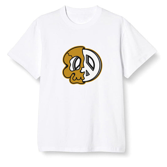 Pop Colour AJ1 Retro High OG Yellow Ochre - Peace and skull - White Men T-shirt