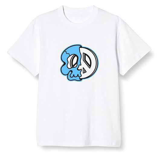 Pop Colour AJ1 NRG Joint Model - UNC - Peace and skull - White Men T-shirt