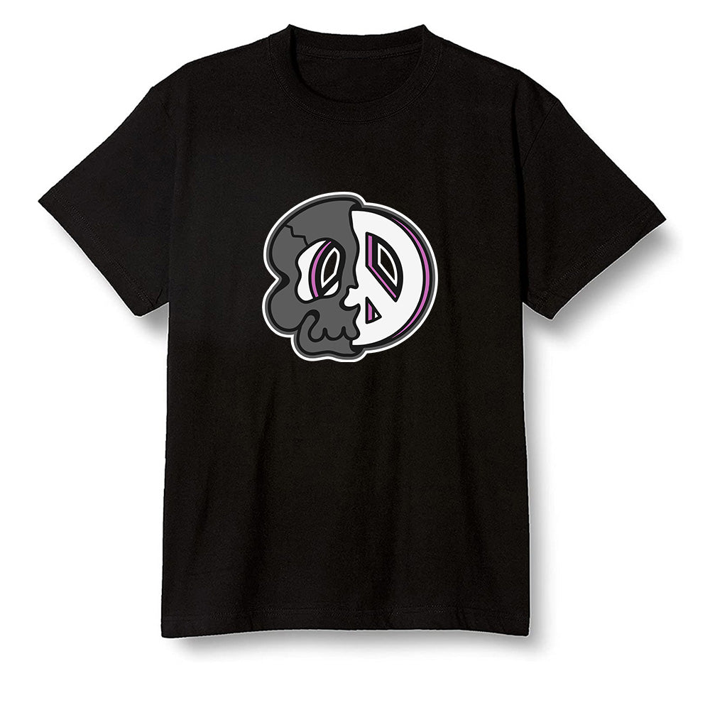 Pop Colour AJ1 Zoom Cmft Psg - Peace and skull - Black Men T-shirt