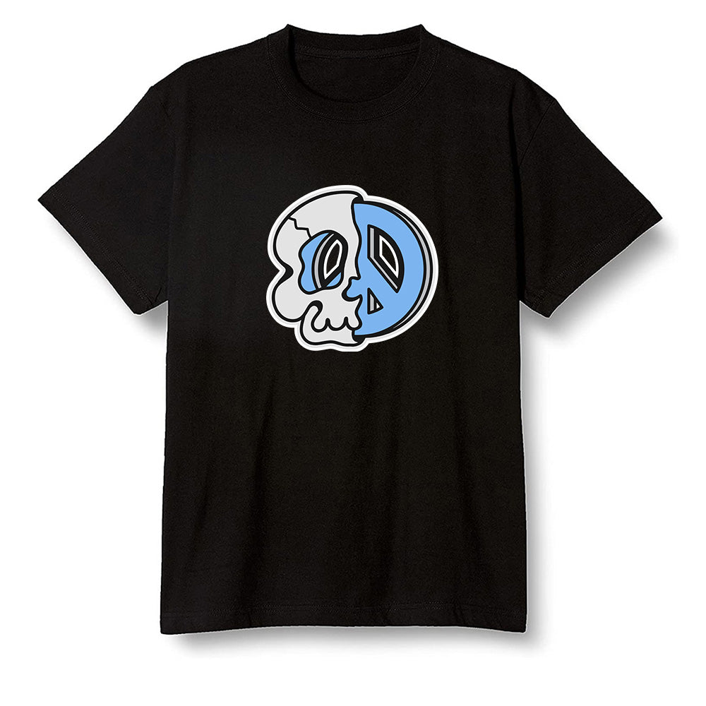 Pop Colour AJ6 UNC White - Peace and skull - Black Men T-shirt