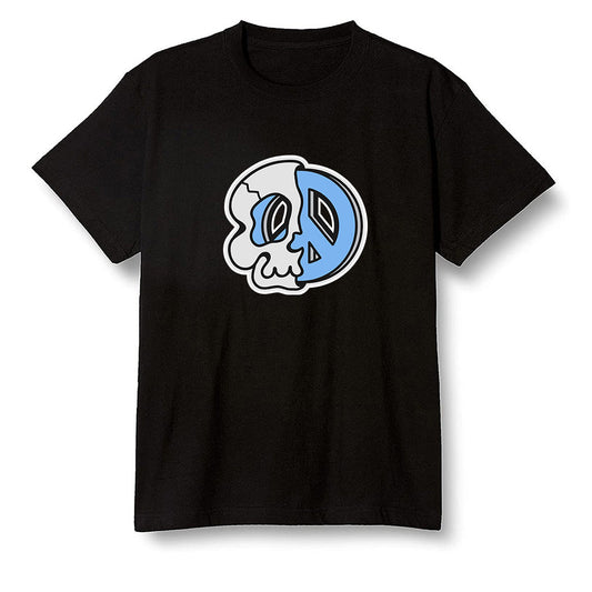 Pop Colour AJ6 UNC White - Peace and skull - Black Men T-shirt
