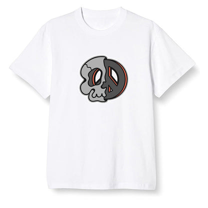 Pop Colour AJ6 Retro Psg Iron Grey Infrared - Peace and skull - White Men T-shirt