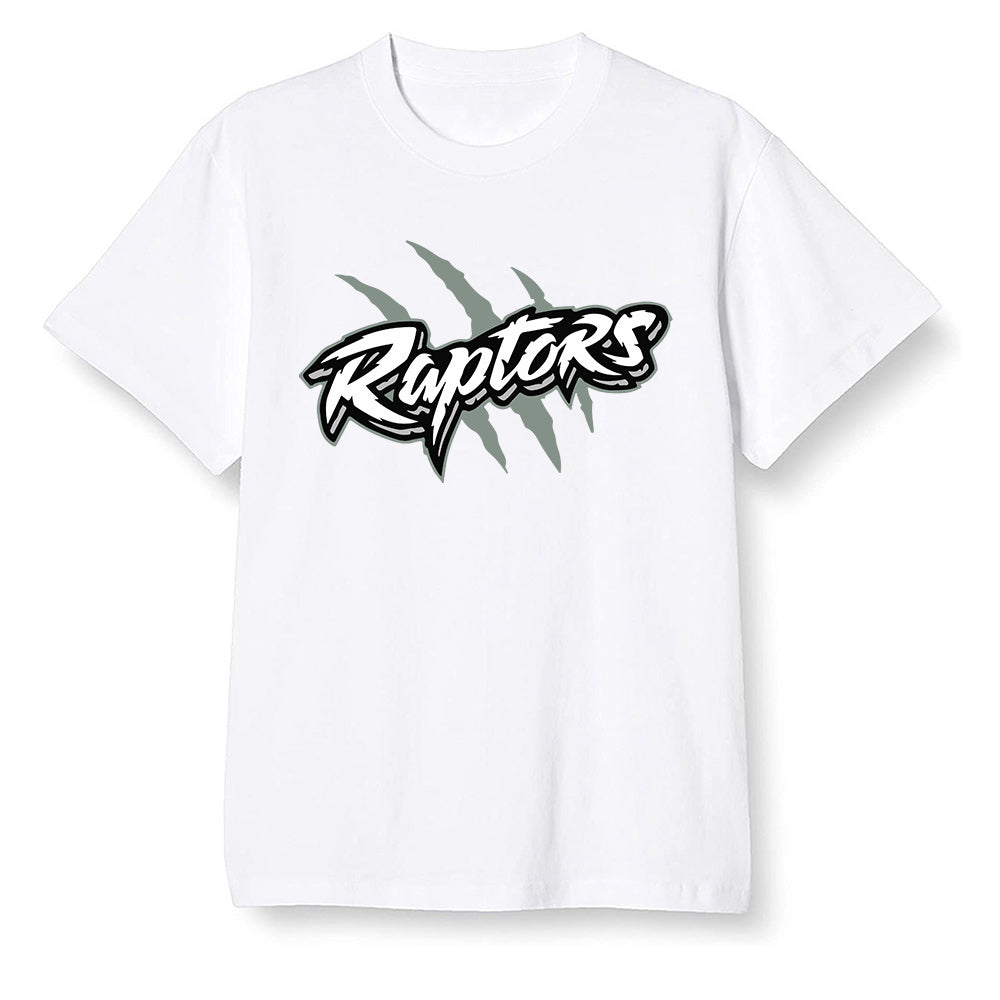 Pop Colour AJ1 Low Retro 'White' White/White-Metallic Silver - Raptors - White Men T-shirt
