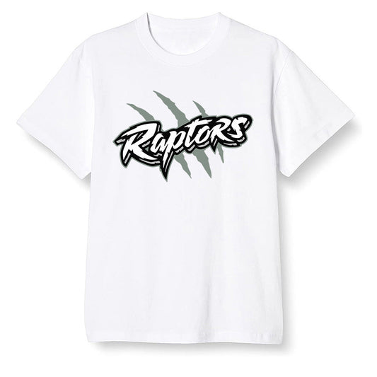 Pop Colour AJ1 Low Retro 'White' White/White-Metallic Silver - Raptors - White Men T-shirt