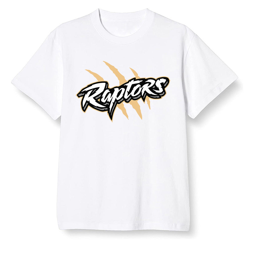 Pop Colour AJ1 Retro High OGetallic Gold - Raptors - White Men T-shirt