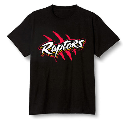 Pop Colour AJ1 Retro High OG Light Fusion Red - Raptors - Black Men T-shirt