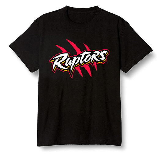 Pop Colour AJ1 Retro High OG Light Fusion Red - Raptors - Black Men T-shirt
