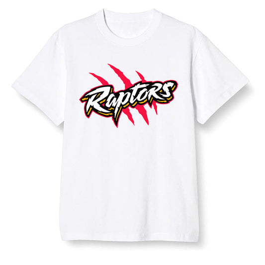 Pop Colour AJ1 Retro High OG Light Fusion Red - Raptors - White Men T-shirt