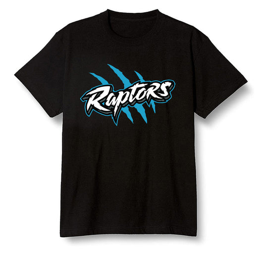 Pop Colour AJ13 Retro Obsidian Powder Blue - Raptors - Black Men T-shirt